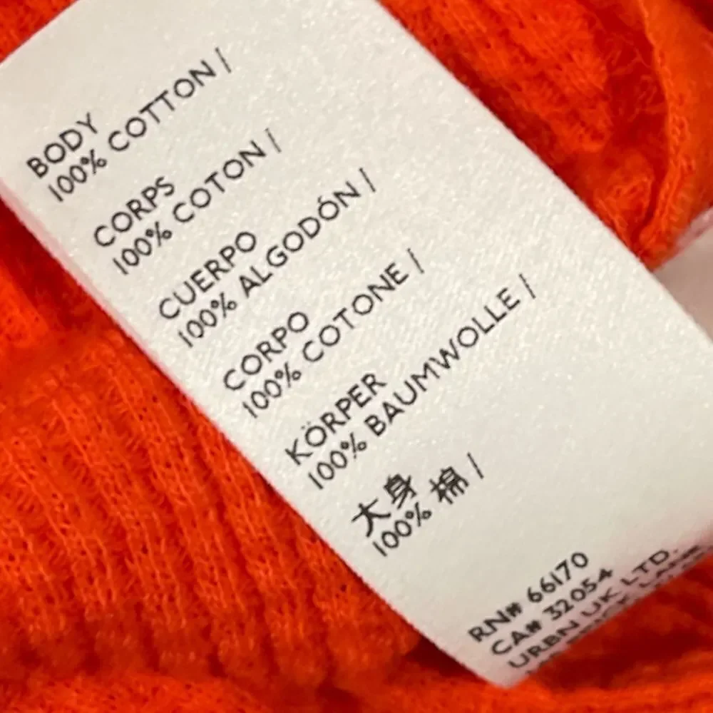 NWT Wee The People / Free People Orange Thermal Long Sleeve Knit Top - Size Smal